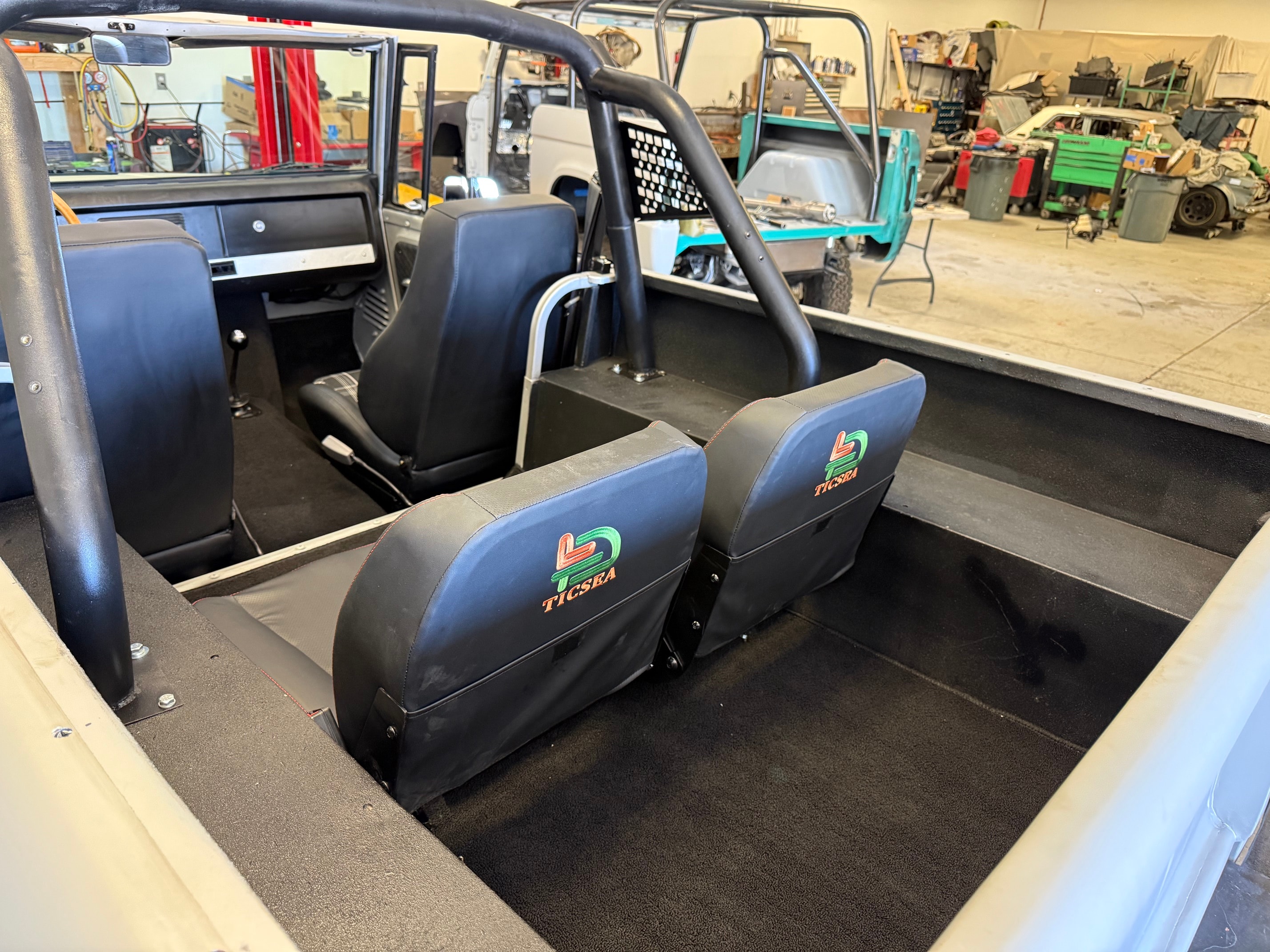 1969 Scout 800 rear seats TICSRA branded