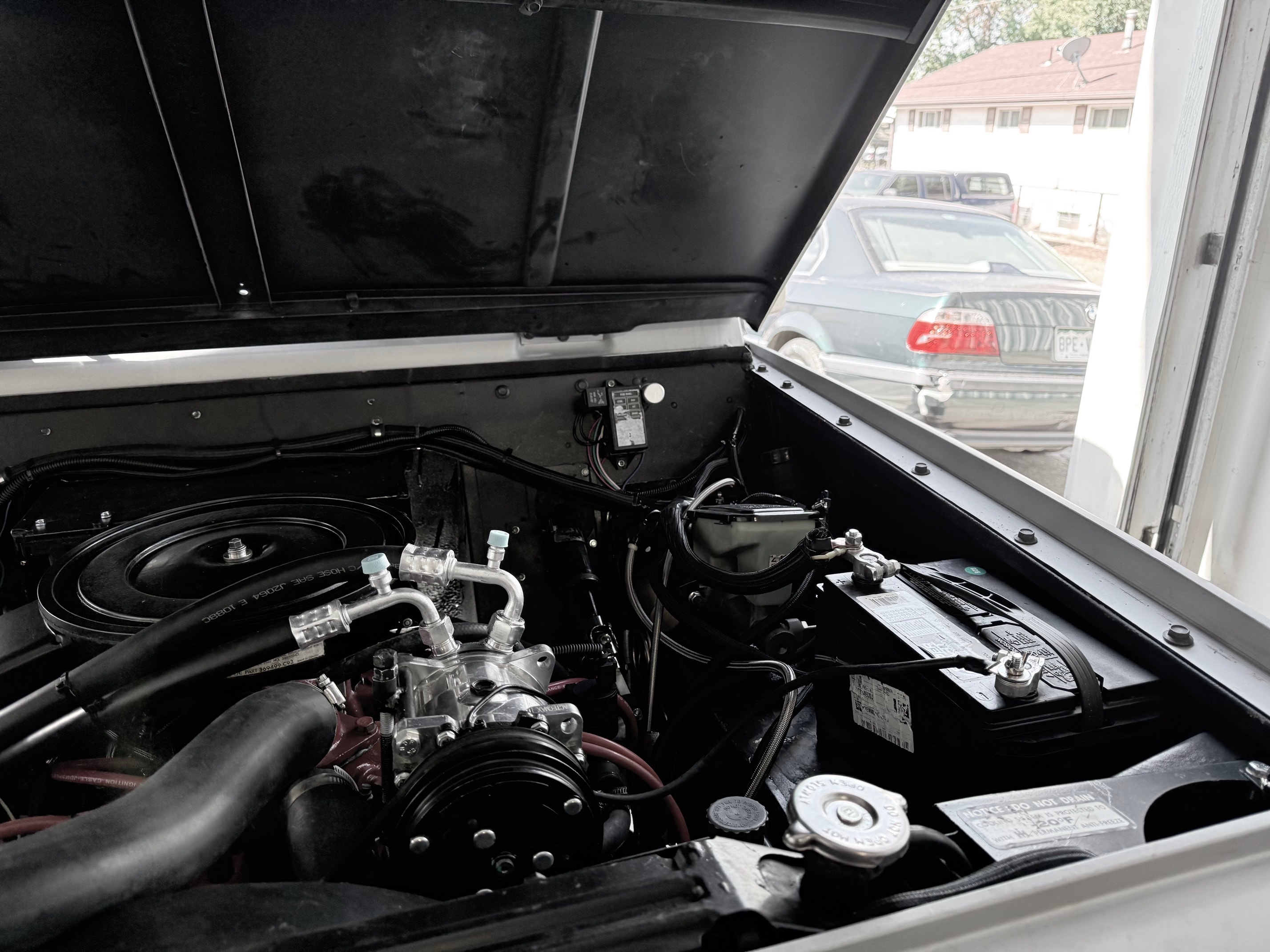 Engine bay detail V8 with accessories